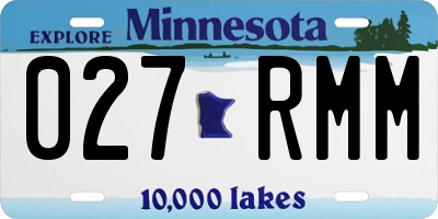 MN license plate 027RMM