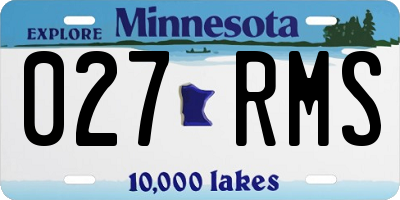 MN license plate 027RMS