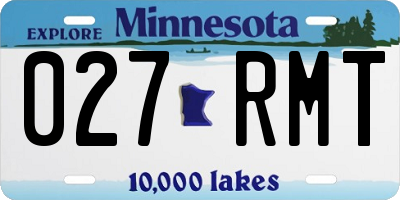 MN license plate 027RMT