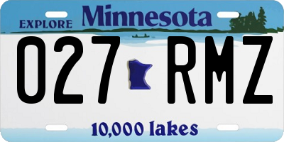 MN license plate 027RMZ