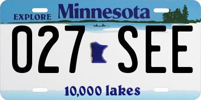 MN license plate 027SEE