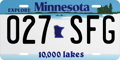 MN license plate 027SFG