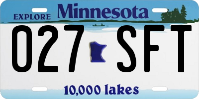 MN license plate 027SFT