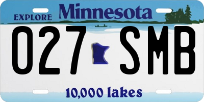 MN license plate 027SMB