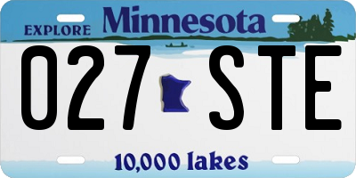 MN license plate 027STE