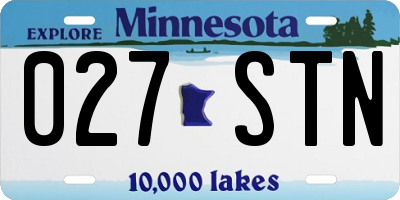 MN license plate 027STN