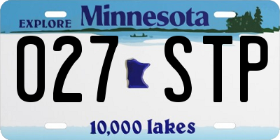 MN license plate 027STP