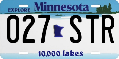 MN license plate 027STR