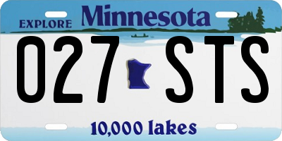 MN license plate 027STS