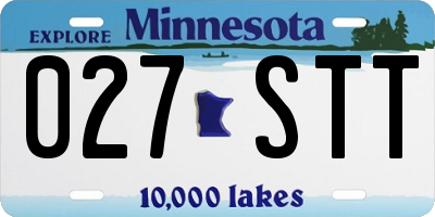 MN license plate 027STT