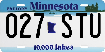 MN license plate 027STU