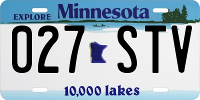 MN license plate 027STV