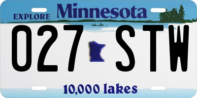 MN license plate 027STW