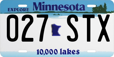 MN license plate 027STX
