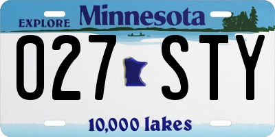 MN license plate 027STY