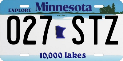 MN license plate 027STZ