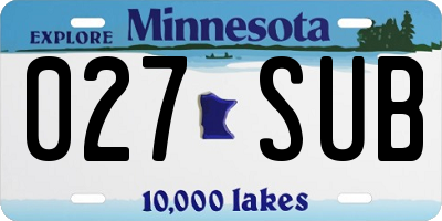 MN license plate 027SUB