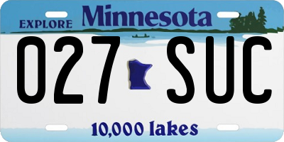 MN license plate 027SUC