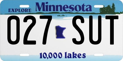 MN license plate 027SUT