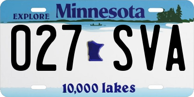 MN license plate 027SVA