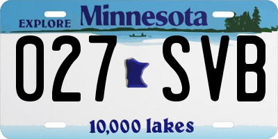 MN license plate 027SVB