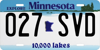 MN license plate 027SVD