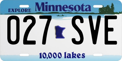 MN license plate 027SVE