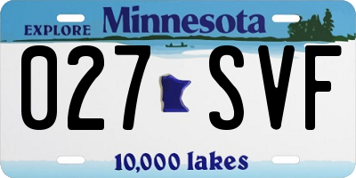 MN license plate 027SVF