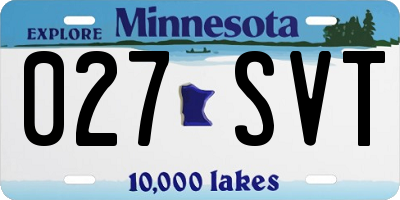 MN license plate 027SVT