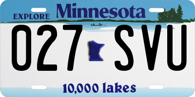 MN license plate 027SVU