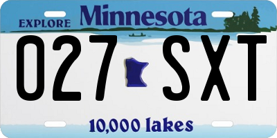 MN license plate 027SXT
