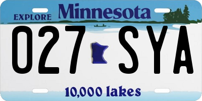 MN license plate 027SYA
