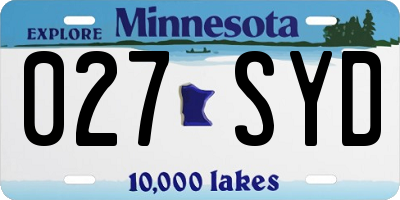 MN license plate 027SYD
