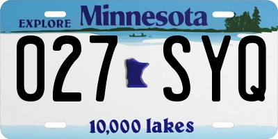 MN license plate 027SYQ