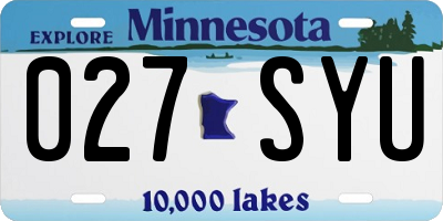 MN license plate 027SYU