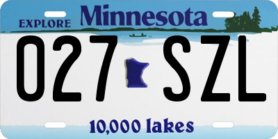 MN license plate 027SZL