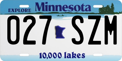 MN license plate 027SZM