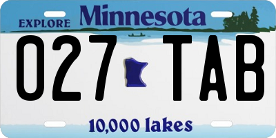 MN license plate 027TAB