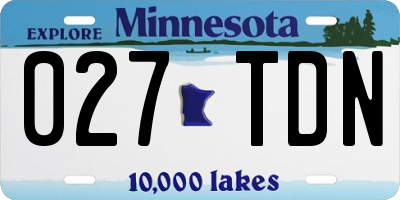 MN license plate 027TDN