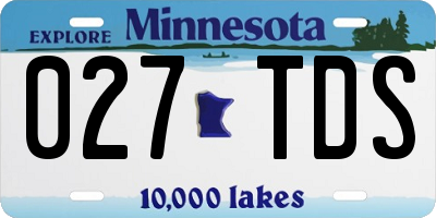 MN license plate 027TDS