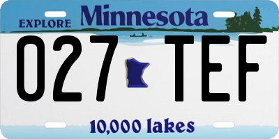 MN license plate 027TEF