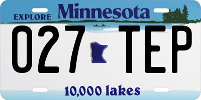 MN license plate 027TEP