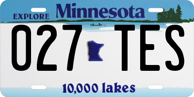 MN license plate 027TES