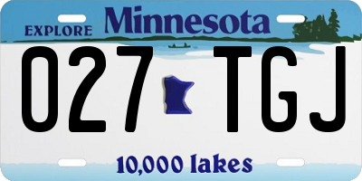 MN license plate 027TGJ