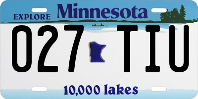 MN license plate 027TIU