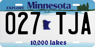 MN license plate 027TJA