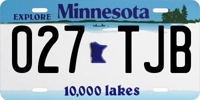 MN license plate 027TJB