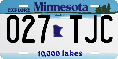 MN license plate 027TJC
