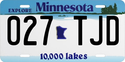 MN license plate 027TJD