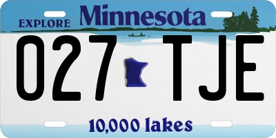 MN license plate 027TJE